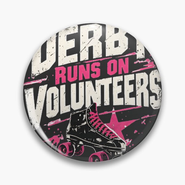 Item preview, Roller Derby Runs on Volunteers Grunge Quad Skate Volunteer Support Design designed and sold by GoodVibesClo.