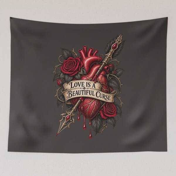 Item preview, Love Is a Beautiful Curse – Gothic Anatomical Heart Design designed and sold by MetaModel Editions.