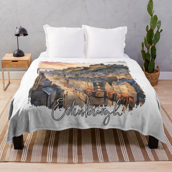 Artikelvorschau, Aquarell von Edinburgh, Schottland entworfen und verkauft von Dressyourflag.