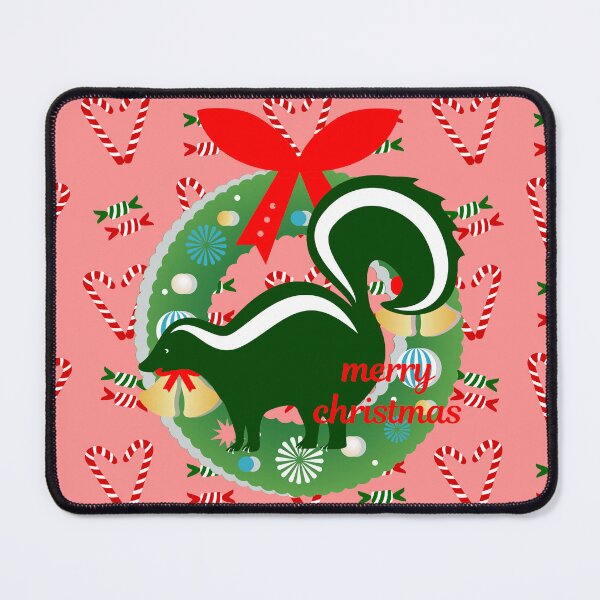 Item preview, merry christmas skunk pink candy canes designed and sold by Gossip Rag.