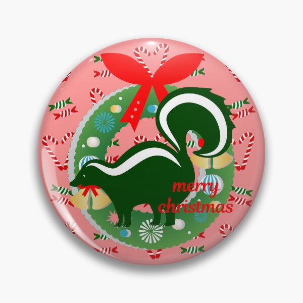 Item preview, merry christmas skunk pink candy canes designed and sold by Gossip Rag.