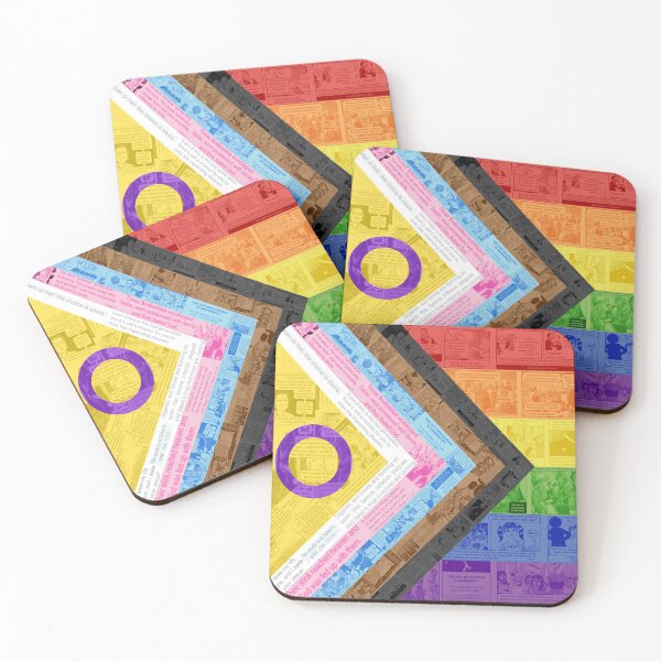 Item preview, Chick Tract/Religious Pamphlet Collage - Progress Pride Flag (with intersex!) designed and sold by natalieapugh.
