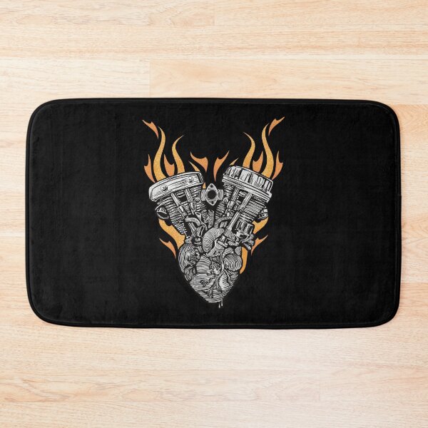 Item preview, V-Twin Engine Heart In Flames Motorcycle Mechanic Design designed and sold by PonyoDD.