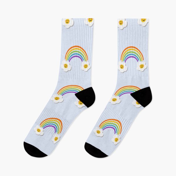 Item preview, cute smiley rainbow with flowers designed and sold by artsy genau.