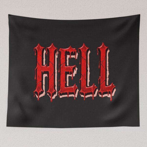 Item preview, Hell – Blood Red Dripping Gothic Horror Lettering designed and sold by MetaModel Editions.