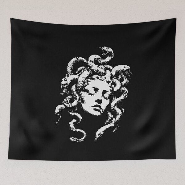 Item preview, Dark Medusa: Black and White Gothic Gorgon Art    designed and sold by Designart68.