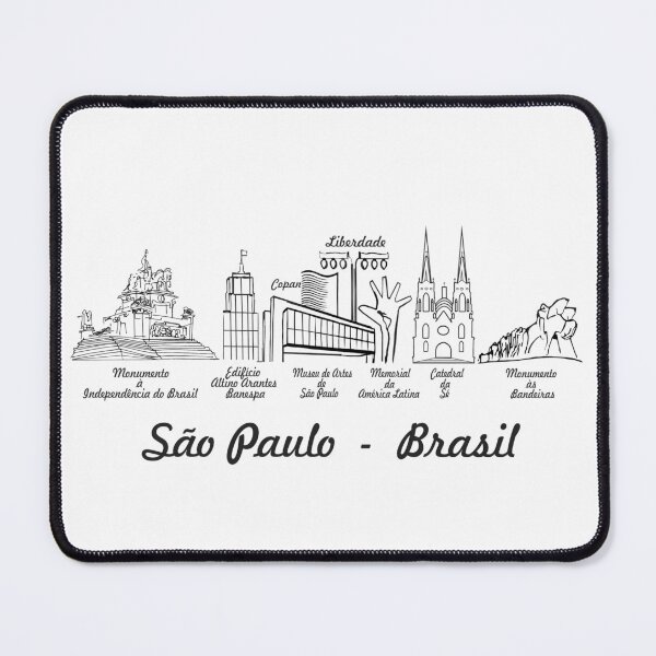 Item preview, Sao Paulo Brasil Skyline - Copan Masp Cathedral Line Art Horizontal Souvenir designed and sold by Sampa In Focus.