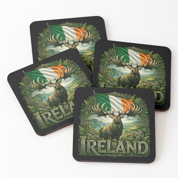 Item preview, Ireland Heritage – Irish Elk & Celtic Emblem designed and sold by FlagX.