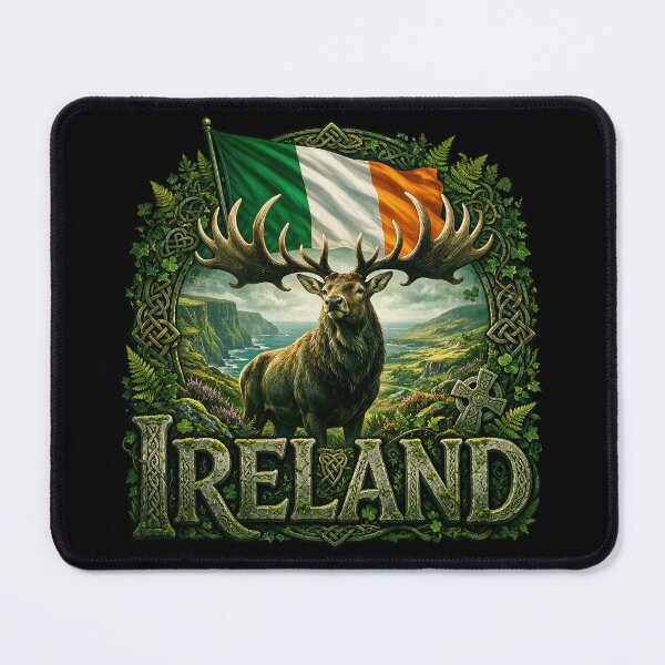 Item preview, Ireland Heritage – Irish Elk & Celtic Emblem designed and sold by FlagX.