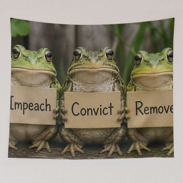 Item preview, Impeach, Convict, Remove - Obey the Frogs. designed and sold by shakespeare1212.