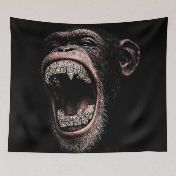 Item preview, Chimpanzee with Diamond Grillz designed and sold by NF Designs Studio DTF.