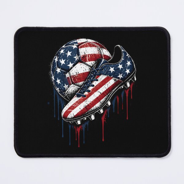 Item preview, USA Soccer Drip Cleat and Ball - American Flag Soccer Graphic designed and sold by LeSoniPapaPrint.