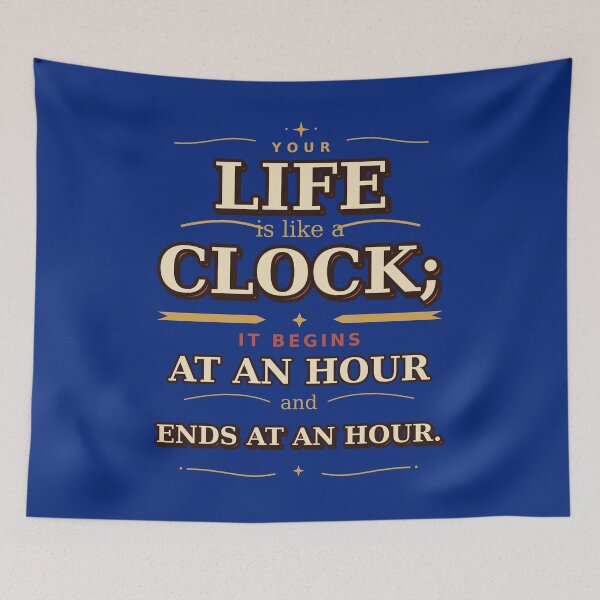 Aperçu de l'œuvre Autocollant « Ta vie est comme une horloge », citation vintage sur le temps, cadeau créée et vendue par HoMya.