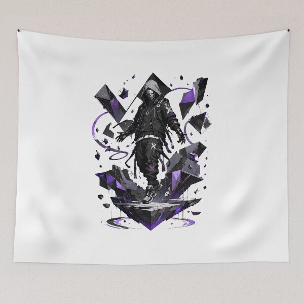 Item preview, Hooded Cyberpunk Rogue With Purple Geometric Shards designed and sold by Artmares.