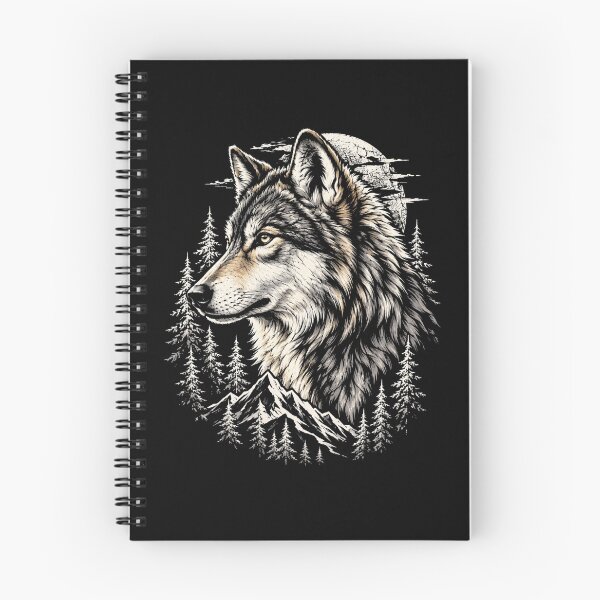 Item preview, Wolf Wilderness Moon Forest Mountain Spirit designed and sold by Moizento.