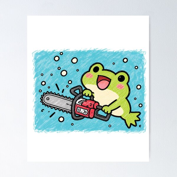 Item preview, Kawaii Frog with Chainsaw designed and sold by CHIL-AR.