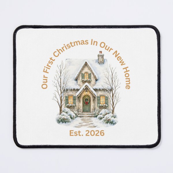 Item preview, Our First Christmas In Our New Home Est 2026 Snowy Cottage Watercolor designed and sold by Neworld24.