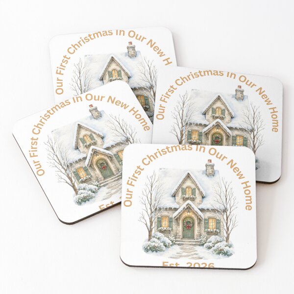 Artikelvorschau, Unser erstes Weihnachtsfest im neuen Zuhause (gegr. 2026) – Verschneites Cottage (Aquarell) entworfen und verkauft von Neworld24.