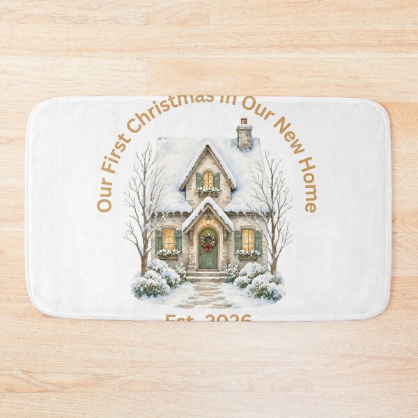 Item preview, Our First Christmas In Our New Home Est 2026 Snowy Cottage Watercolor designed and sold by Neworld24.