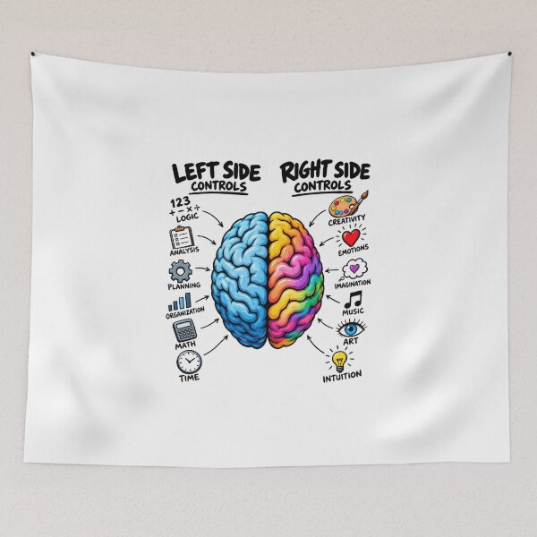 Item preview, Left Brain Right Brain Creativity Logic Diagram designed and sold by Artmares.