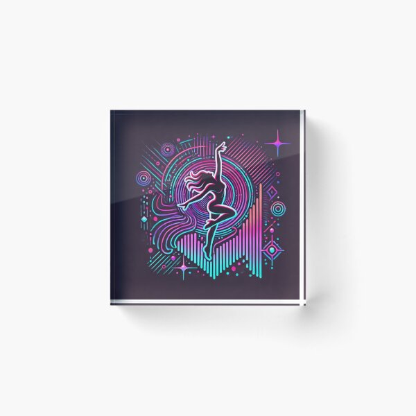 Item preview, Neon Dancer Cosmic Glow Synthwave Design designed and sold by Lespribos .