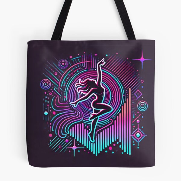 Item preview, Neon Dancer Cosmic Glow Synthwave Design designed and sold by Lespribos .
