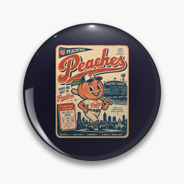 Item preview, Peachtree Peaches Vintage Baseball Shirt, Retro Atlanta Baseball Mascot Tee, Old School Georgia Sports Graphic designed and sold by GhostDawgs.