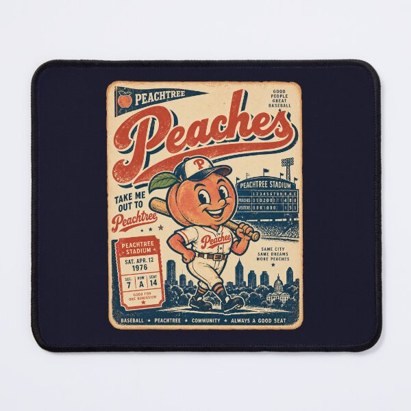Item preview, Peachtree Peaches Vintage Baseball Shirt, Retro Atlanta Baseball Mascot Tee, Old School Georgia Sports Graphic designed and sold by GhostDawgs.