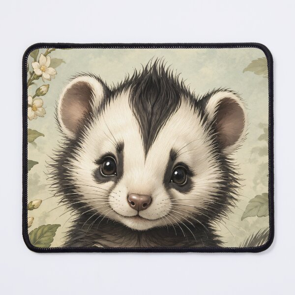 Item preview, Adorable Baby Skunk - Vintage Botanical Art Nouveau designed and sold by Lady-K-.