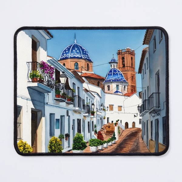 Item preview, Altea Spain Watercolor Print – Costa Blanca Mediterranean Art designed and sold by POSTERIOCREW.