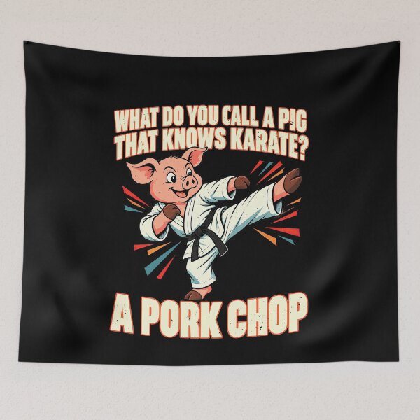 Item preview, Karate Pig Dad Joke About A Pork Chop designed and sold by elderberry.