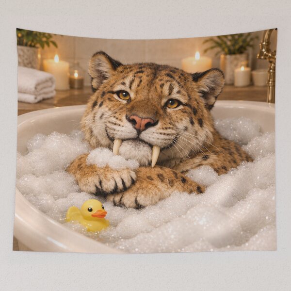 Item preview, Cozy Saber-Toothed Tiger Bubble Bath designed and sold by Sillytoe.