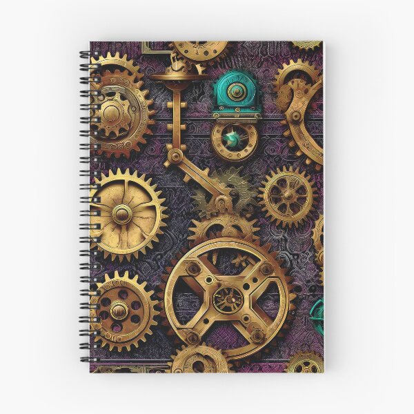 Aperçu de l'œuvre Machines Steampunk et motif violet foncé gothique créée et vendue par DEC02.
