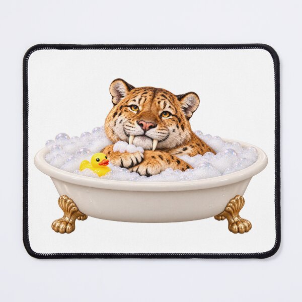 Item preview, Cheerful Saber-Toothed Tiger Bubble Bath designed and sold by Sillytoe.