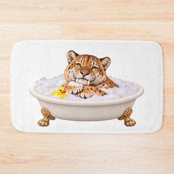 Item preview, Cheerful Saber-Toothed Tiger Bubble Bath designed and sold by Sillytoe.