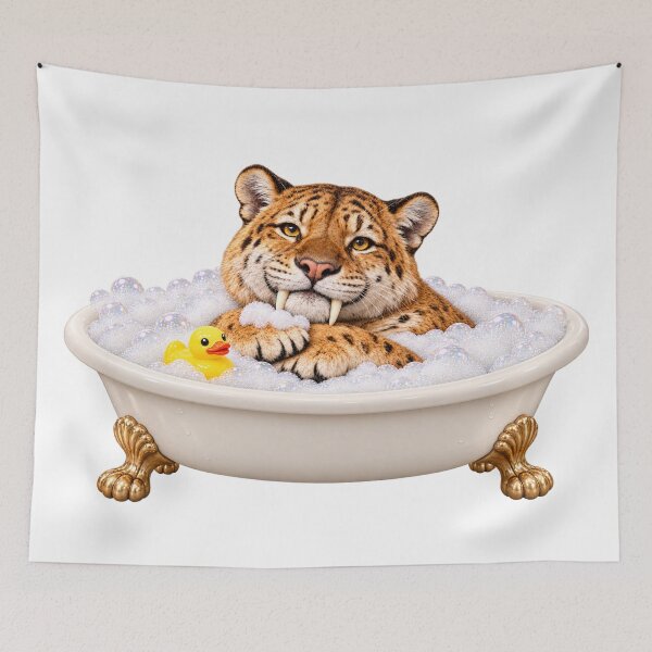 Item preview, Cheerful Saber-Toothed Tiger Bubble Bath designed and sold by Sillytoe.