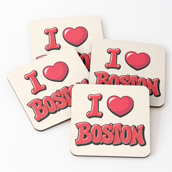 Item preview, I Love Boston in Red Typography Style with Heart Icon designed and sold by FemmePod.