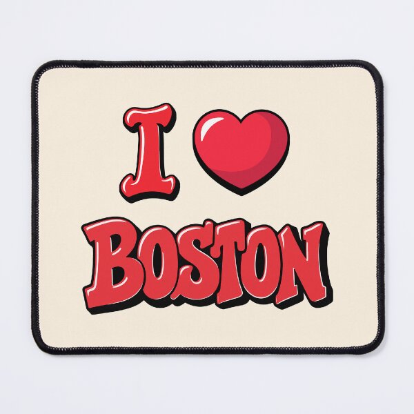 Item preview, I Love Boston in Red Typography Style with Heart Icon designed and sold by FemmePod.