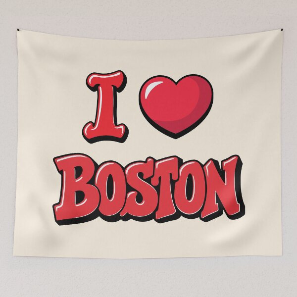 Item preview, I Love Boston in Red Typography Style with Heart Icon designed and sold by FemmePod.