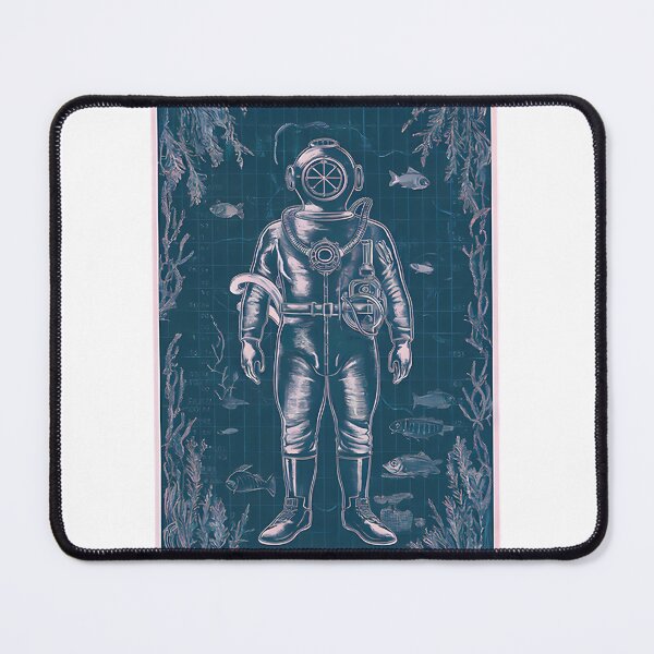 Item preview, Vintage Deep Sea Diver Illustration Retro Underwater Exploration Design designed and sold by KratosAurion400.