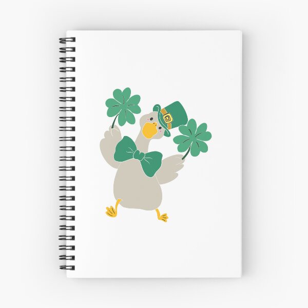 Item preview, cute duck, four-leaf clover, St. Patrick’s Day, Irish holiday, cartoon, hand-drawn, festive, sticker, and holiday illustration designed and sold by artblonska.