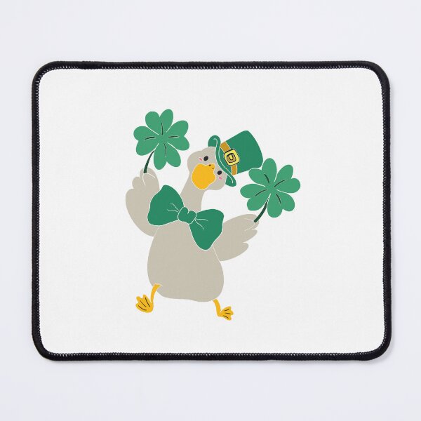 Item preview, cute duck, four-leaf clover, St. Patrick’s Day, Irish holiday, cartoon, hand-drawn, festive, sticker, and holiday illustration designed and sold by artblonska.