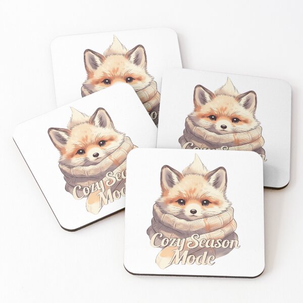 Item preview, Cozy Season Mode Fox in Knitted Scarf designed and sold by EcoArtTees.
