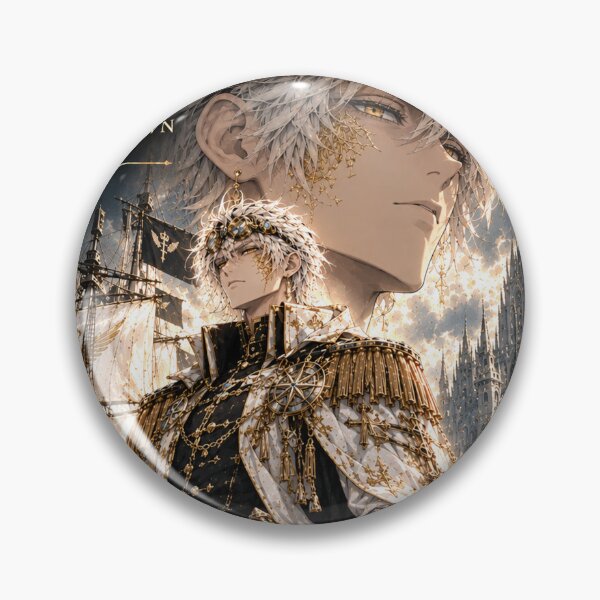 Item preview, Commander Lux | White Crown Crew | Imperial Anime Officer | White and Gold Character Poster designed and sold by Boomaroo.