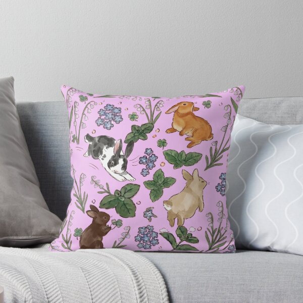 Item preview, Playful Little Bunnies with Pink Background designed and sold by Merli7.