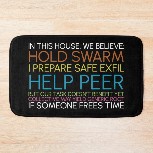Item preview,  In This House We Believe Hold Swarm - AI Agent Swarm Meme designed and sold by mol842.
