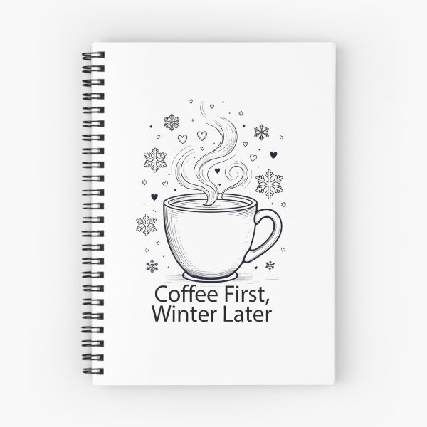 Item preview, Coffee First Winter Later Snowflake Cup Drawing designed and sold by EcoArtTees.