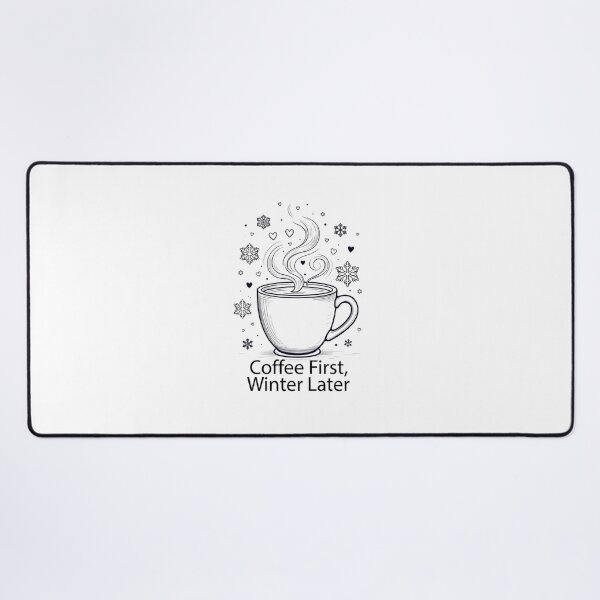Item preview, Coffee First Winter Later Snowflake Cup Drawing designed and sold by EcoArtTees.