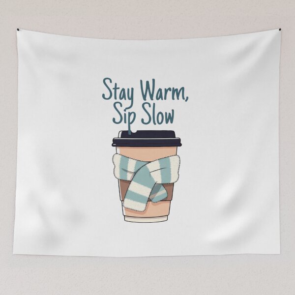 Item preview, Stay Warm Sip Slow Coffee Cup Scarf designed and sold by EcoArtTees.