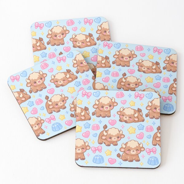 Item preview, Kawaii Gummy Buffalo Pastel Candy Pattern designed and sold by Soft Berry Studio.